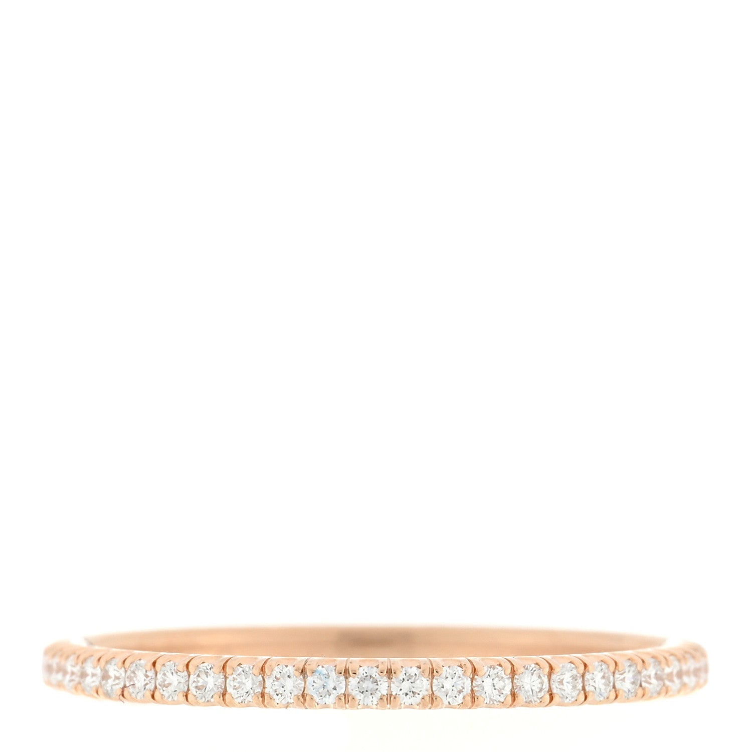 Cartier 18K Pink Gold Diamond 1.5mm Etincelle de Cartier Wedding Band Ring 53 6.5 3 of 4