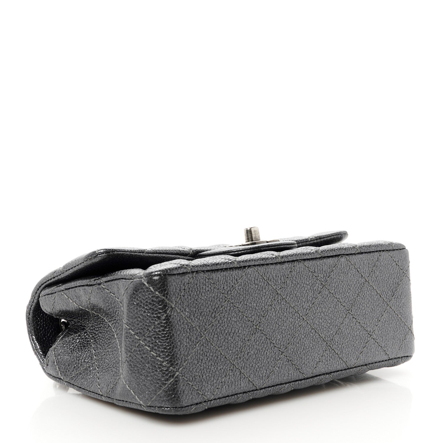 Chanel Pearly Caviar Quilted Mini Rectangular Flap Grey 4 of 11
