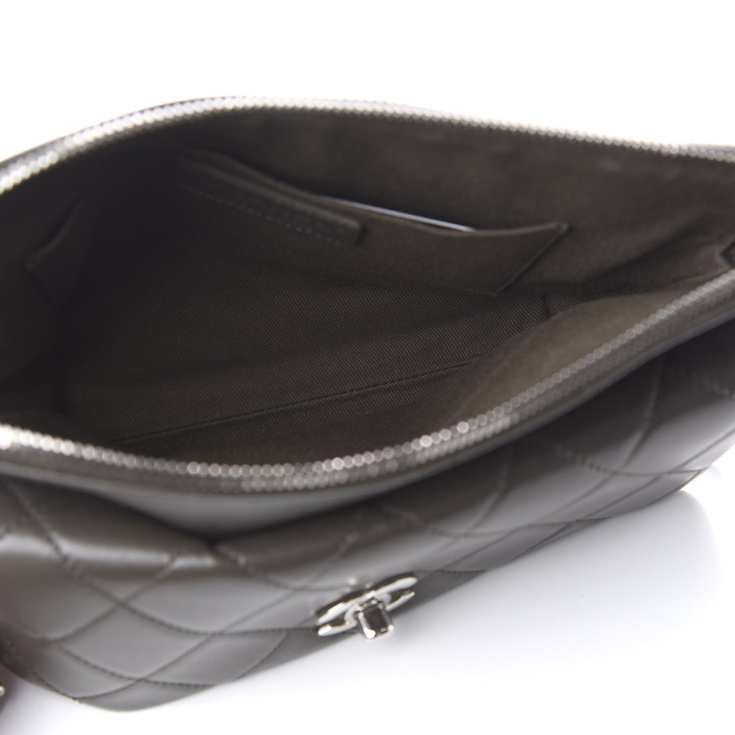 Lambskin Quilted Crossbody Grey