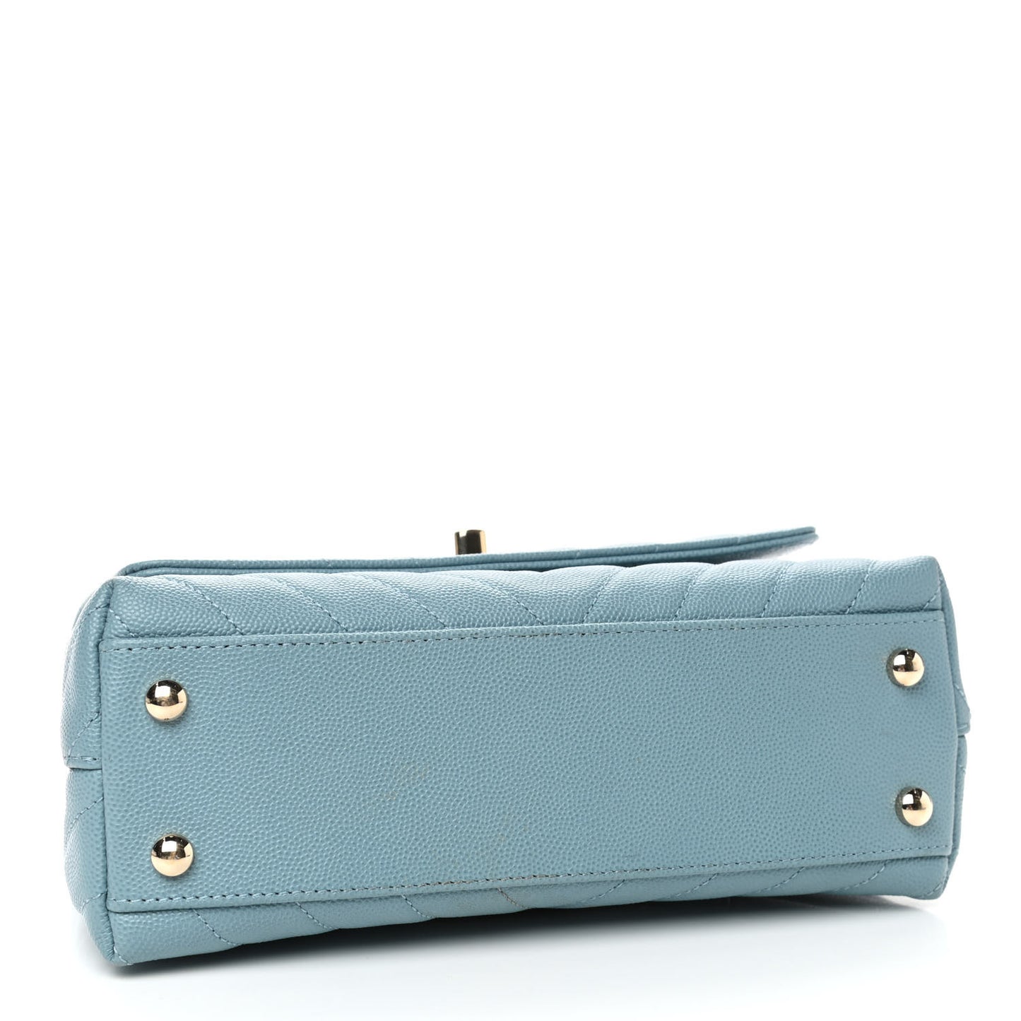 Caviar Chevron Quilted Mini Coco Handle Flap Sky Blue