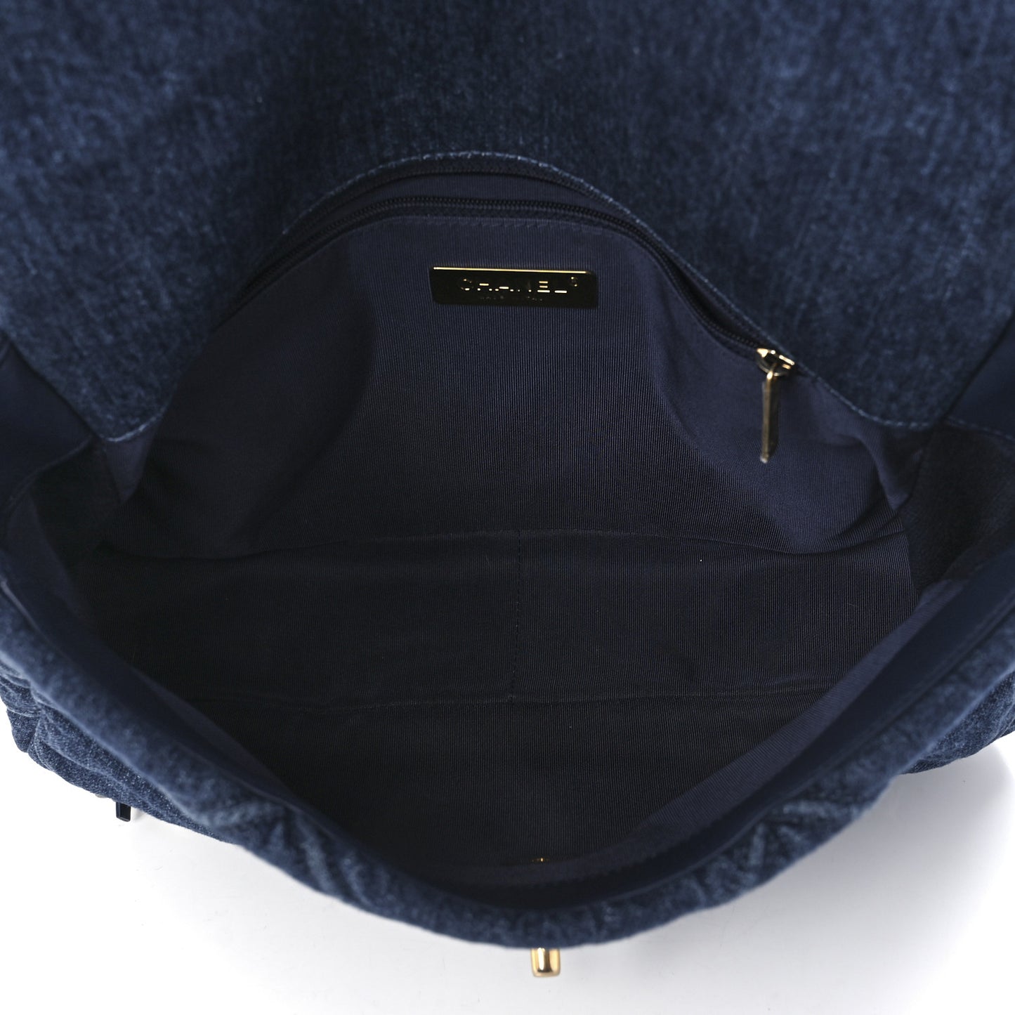 Denim Quilted Large Chanel 19 Flap Blue