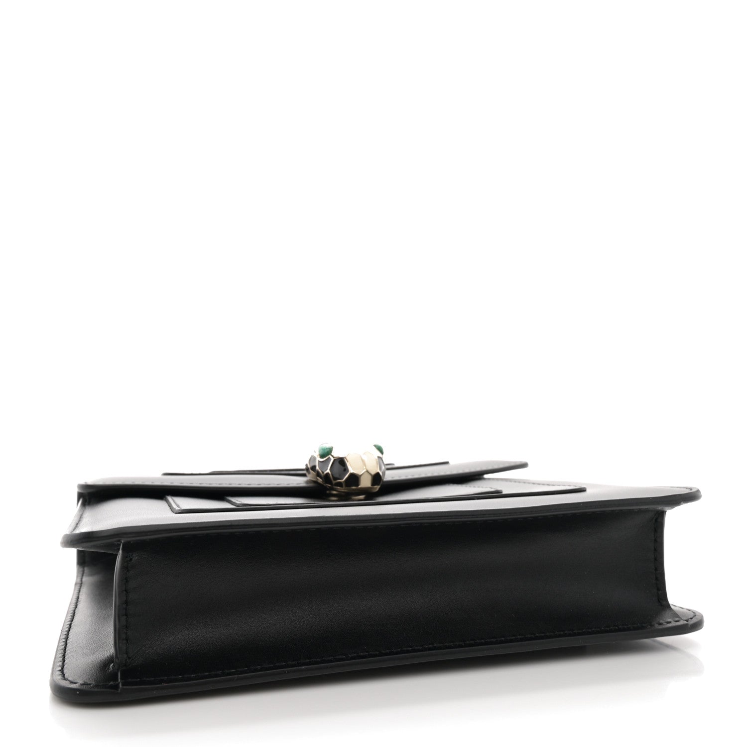 Bulgari Calfskin Small Serpenti Forever Snake Strap Crossbody Bag Black 4 of 11
