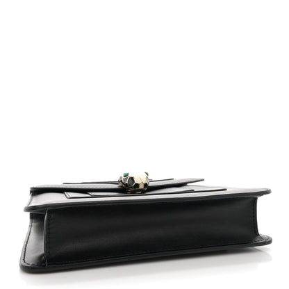 Bulgari Calfskin Small Serpenti Forever Snake Strap Crossbody Bag Black 4 of 11