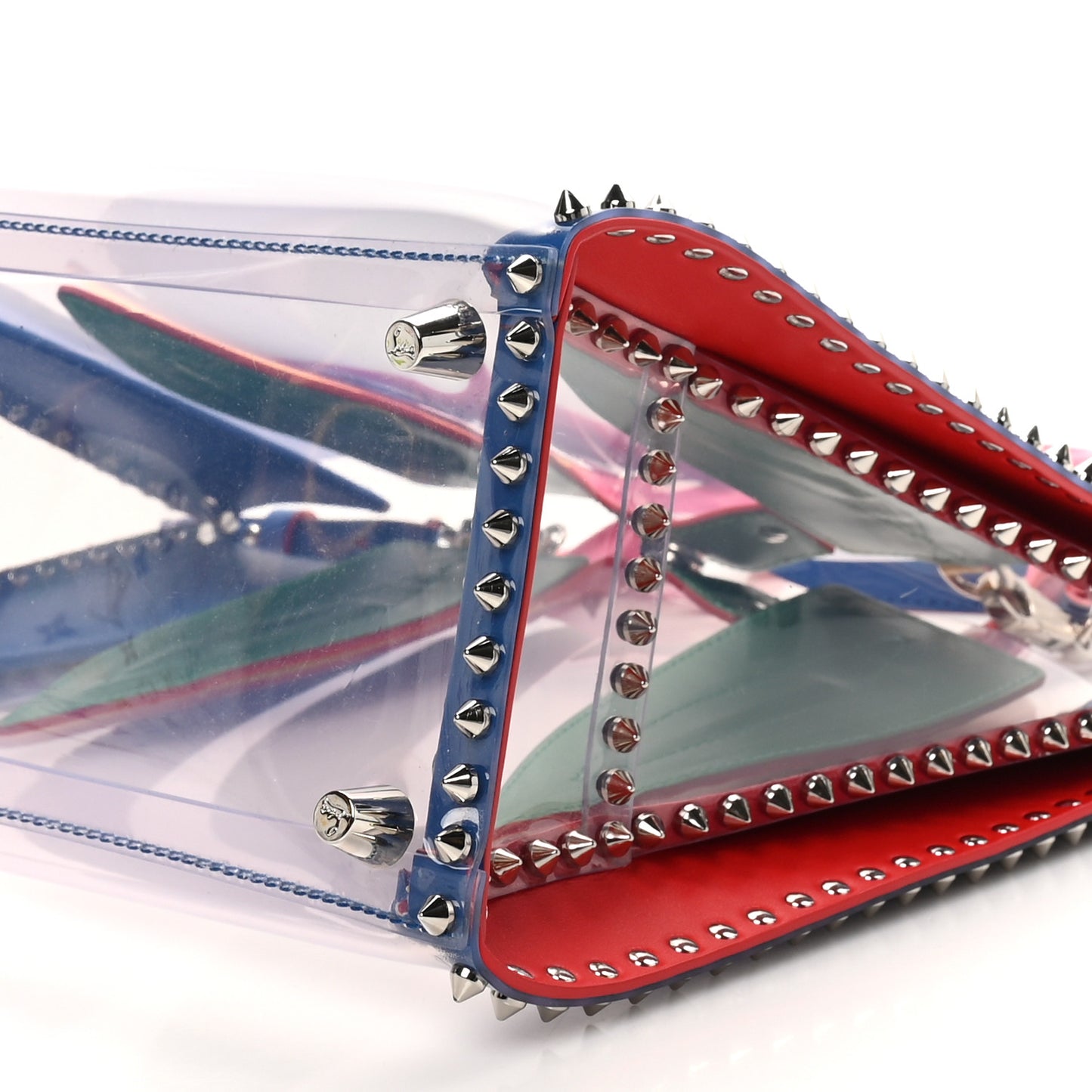 PVC Calfskin Spiked Medium Paloma Multicolor