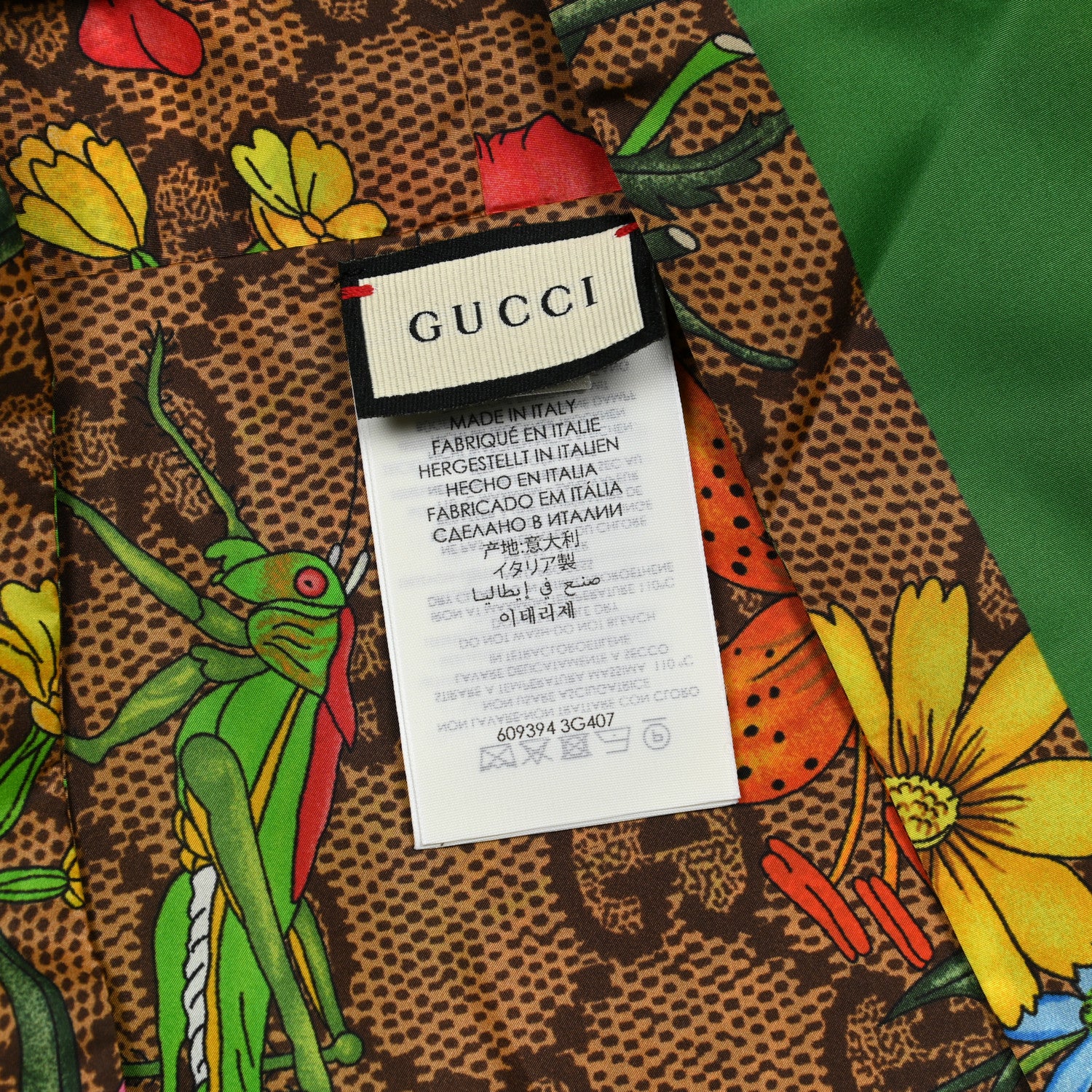 Gucci Polyamide Flora Monogram Rain Hood Green 5 of 6