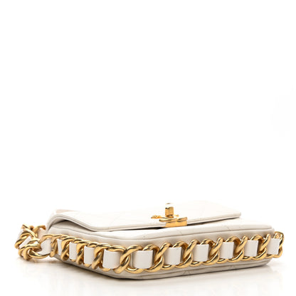Chanel Calfskin Quilted Small Framing Chain Flap Bag White 4 of 12