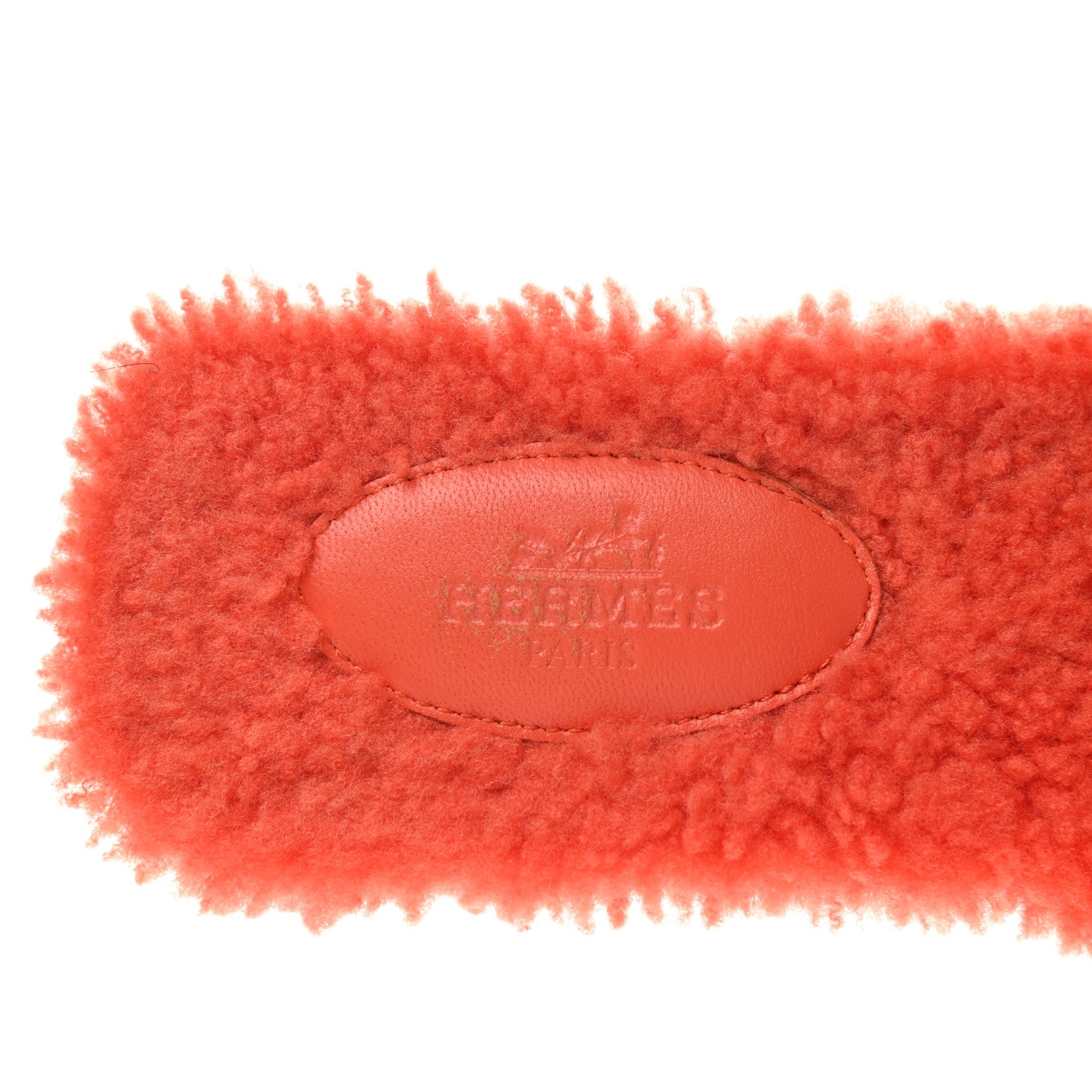 Hermes Woolskin Oran Sandals 38 Orange 7 of 8