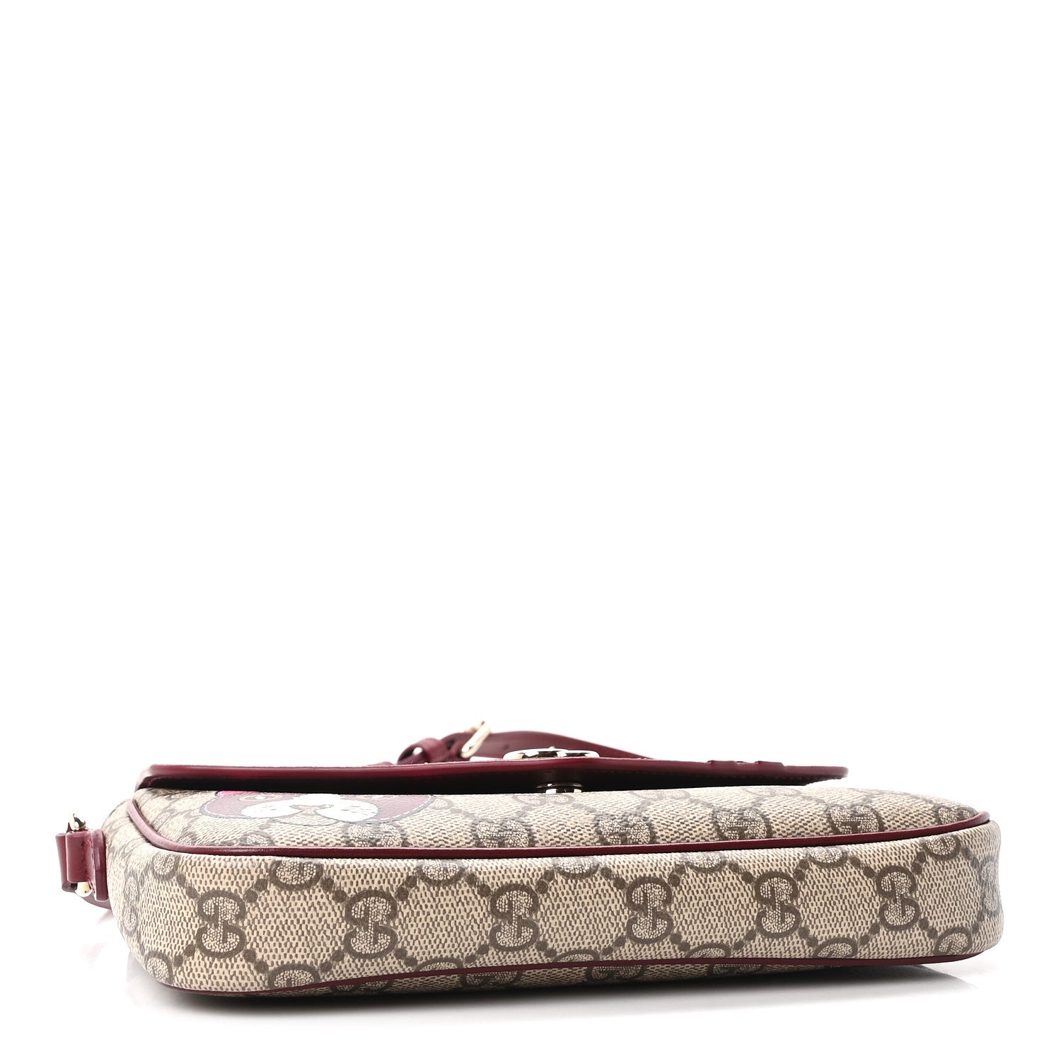 Gucci GG Supreme Monogram Cat Print Mini Shoulder Bag Beige Ebony Rosso Ancora 4 of 10