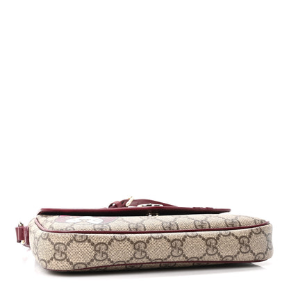 Gucci GG Supreme Monogram Cat Print Mini Shoulder Bag Beige Ebony Rosso Ancora 4 of 10
