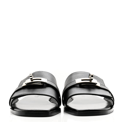 Hermes Calfskin Giulia Sandals 35.5 Black 2 of 10