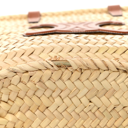 Celine Raffia Calfskin Triomphe Medium Panier Tan 10 of 10