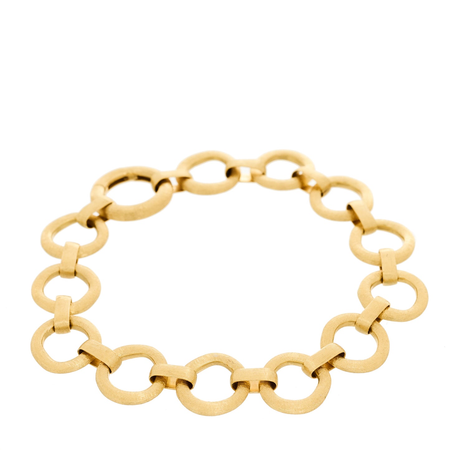 18K Yellow Gold Flat Link Chain Bracelet