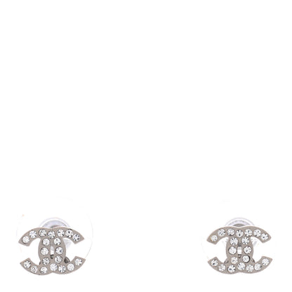 Chanel Crystal Mini Timeless CC Earrings Silver 1 of 5