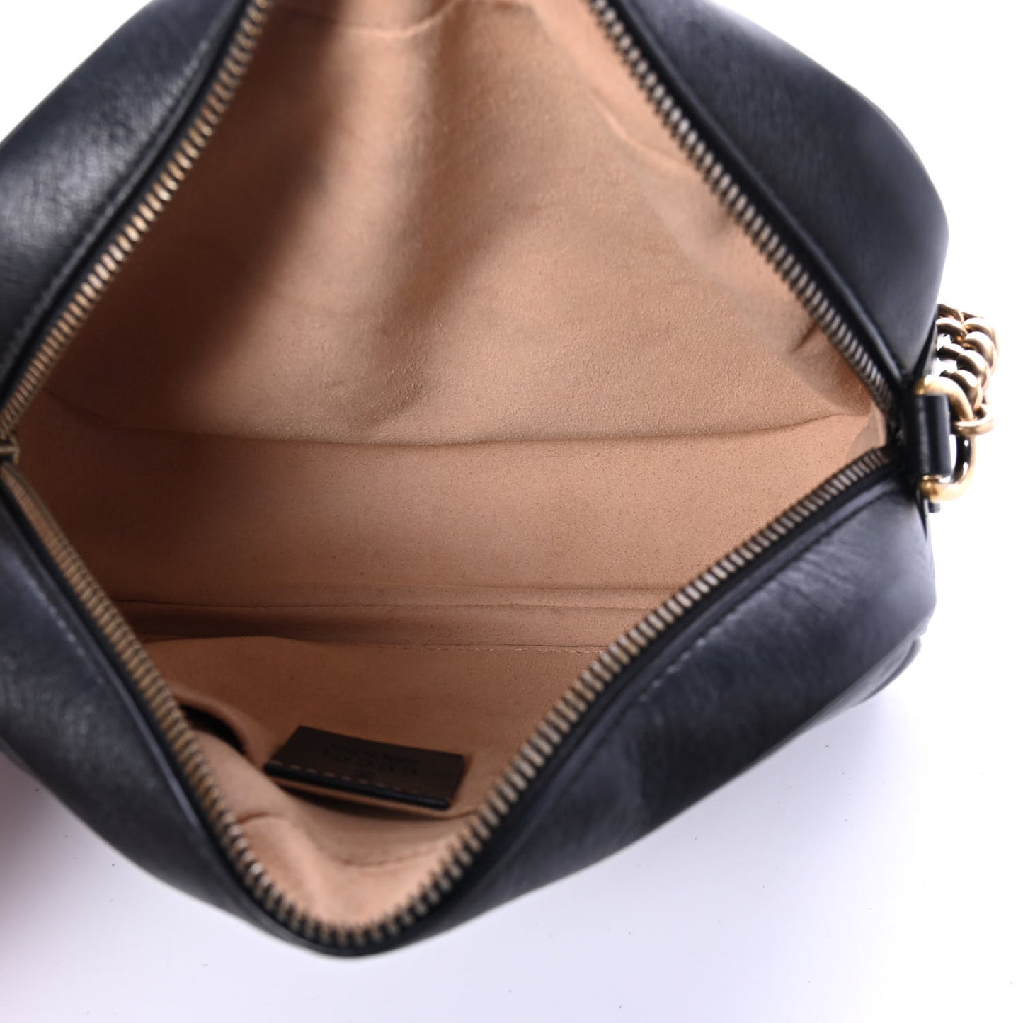Calfskin Matelasse Small GG Marmont Chain Shoulder Bag Black