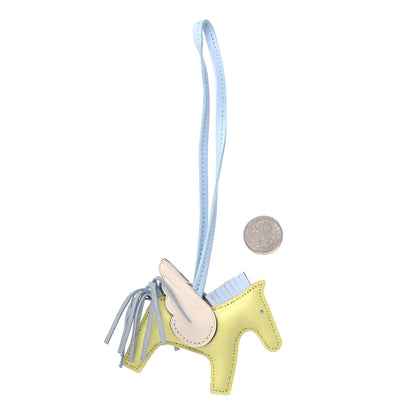 Hermes Milo Lambskin Grigri Rodeo Pegase Horse Bag Charm PM Jaune Bourgeon Bleu Brume Nata 2 of 4