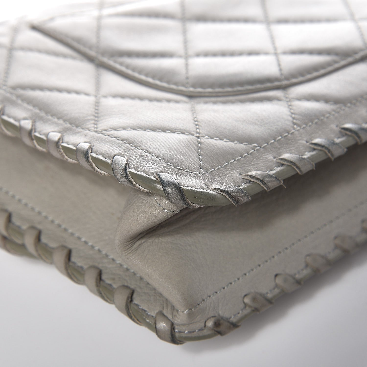 Chanel Iridescent Calfskin Medium Happy Stitch Flap Grey 11 of 14