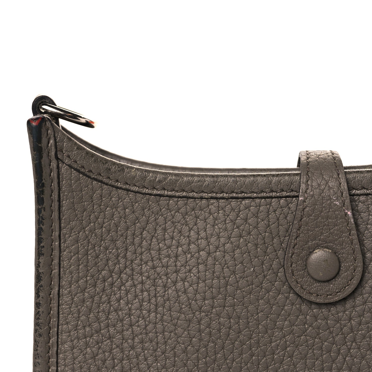 Hermes Taurillon Clemence Amazone Evelyne TPM Etain Rouge Casaque 12 of 16