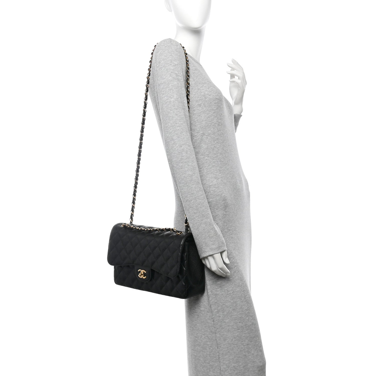 Chanel Caviar Quilted Jumbo Double Flap Black 2 of 11