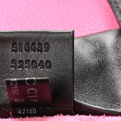 Gucci Grained Calfskin Logo Drawstring Backpack Box Pink Green Black 8 of 11