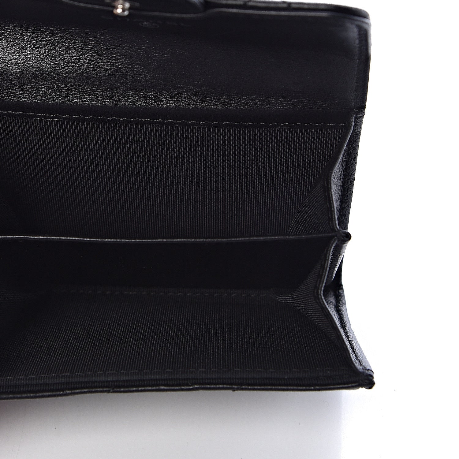 Chanel Lambskin Quilted Flap Card Holder Wallet Black 5 of 9