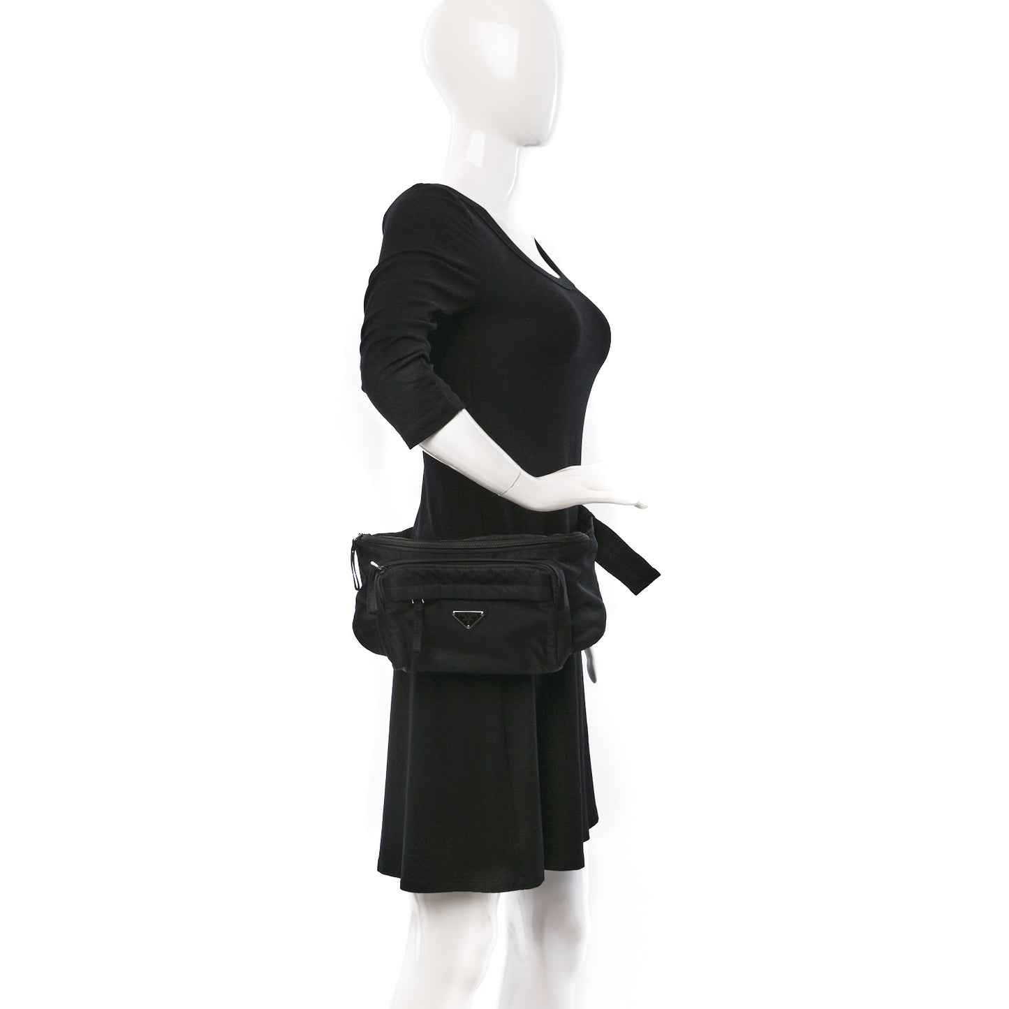 Tessuto Nylon Montagna Belt Bag Black
