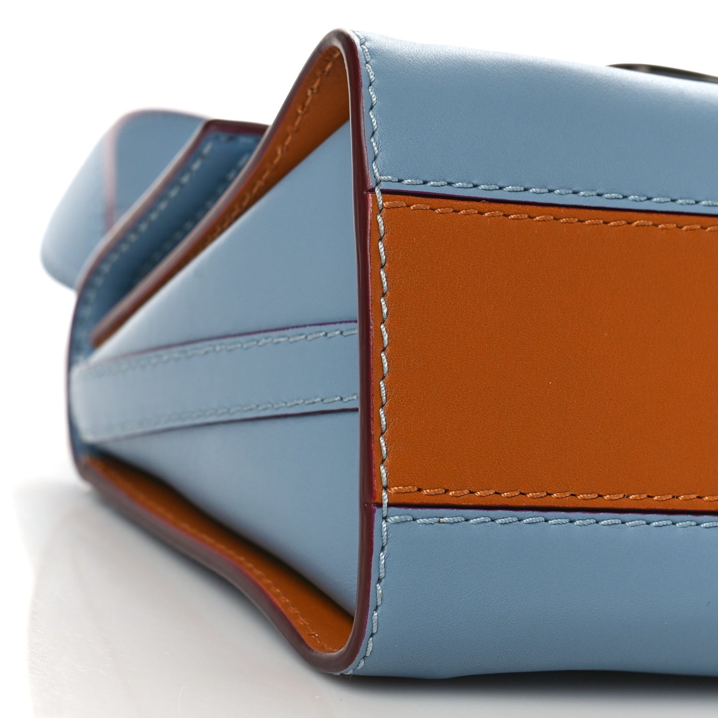 Calfskin The Small Story Bag Blue Brown