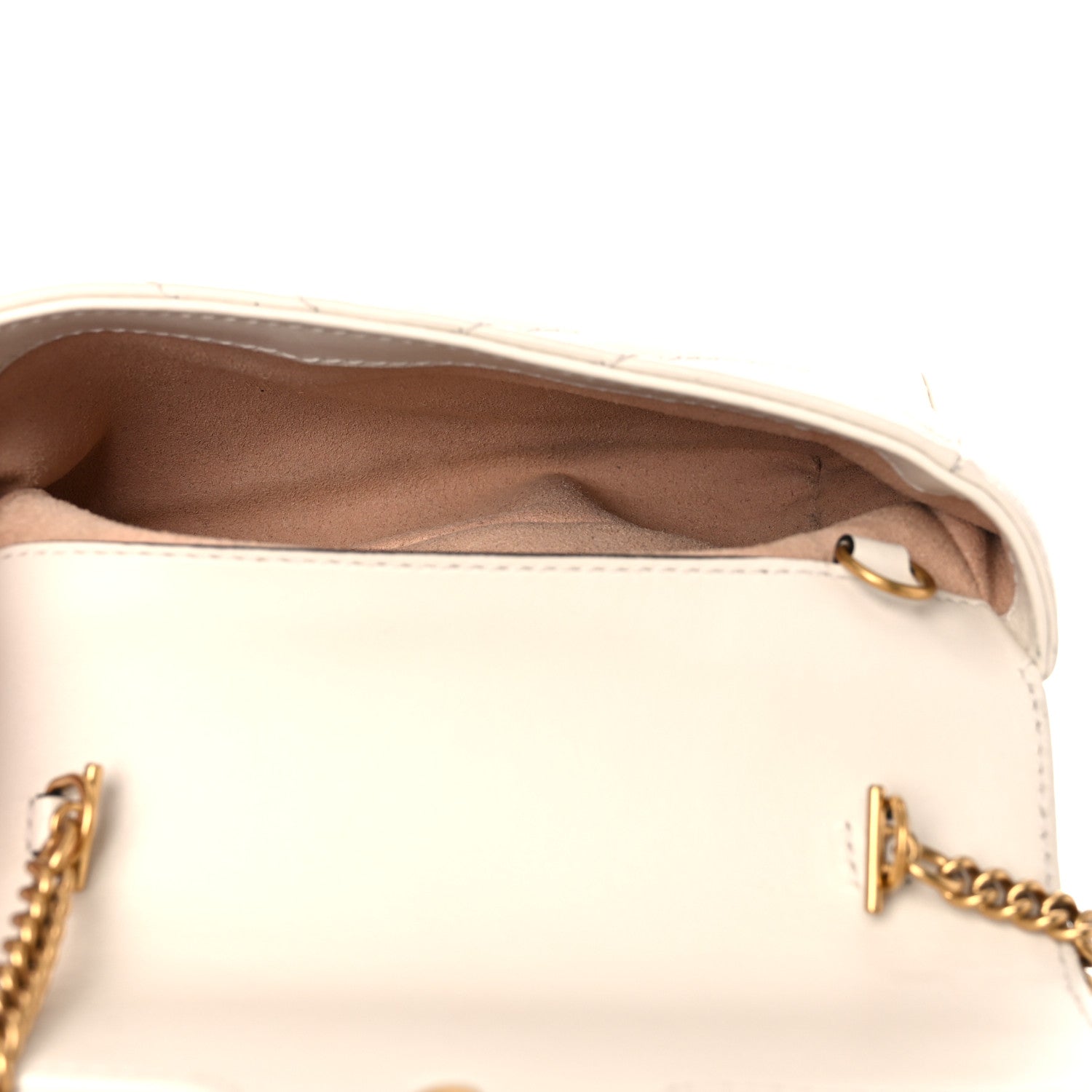 Gucci Calfskin Matelasse Super Mini GG Marmont Shoulder Bag White 5 of 11