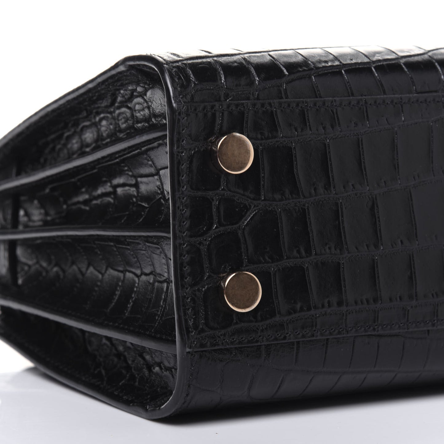 Calfskin Crocodile Embossed Nano Sac De Jour Black