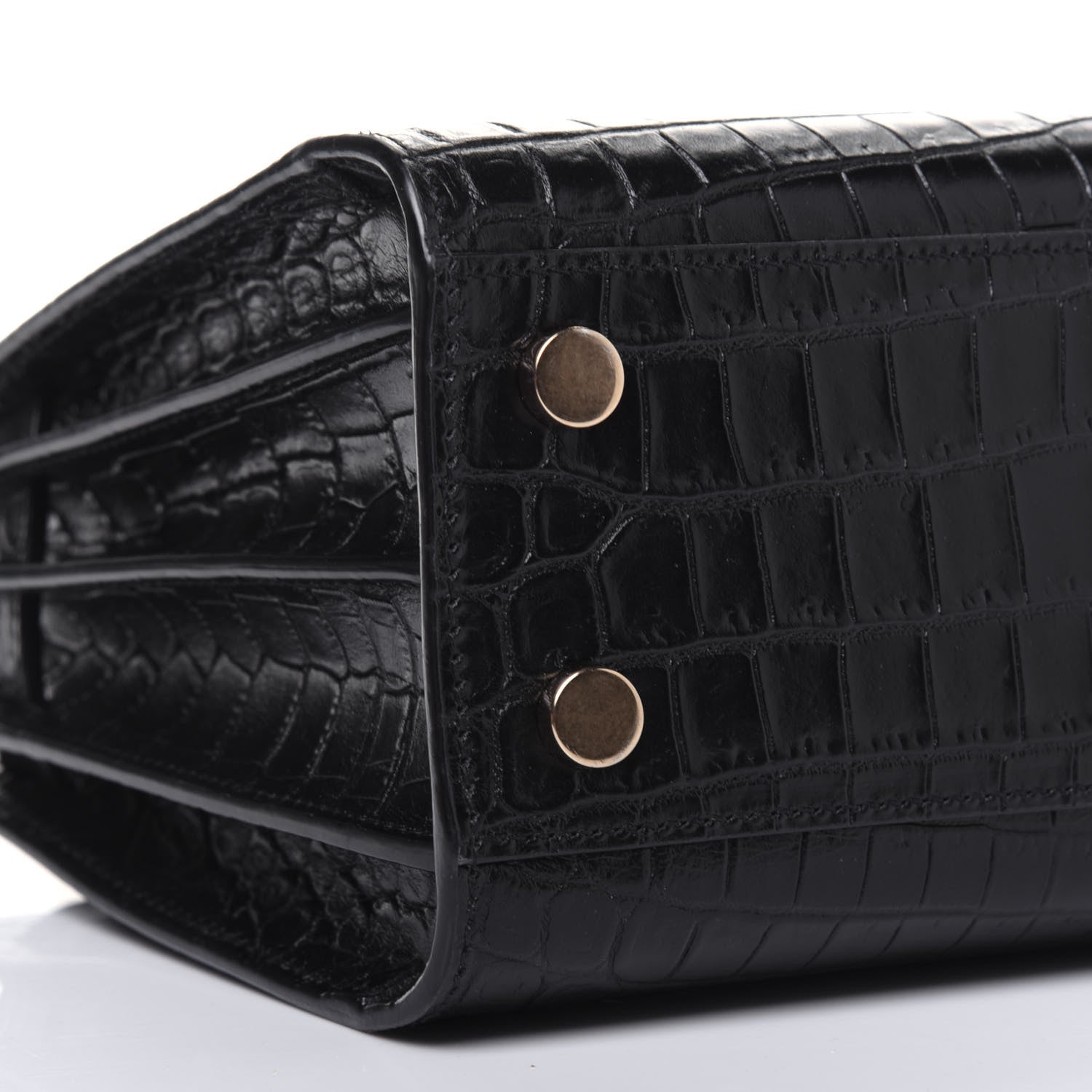 Saint Laurent Calfskin Crocodile Embossed Nano Sac De Jour Black 11 of 15