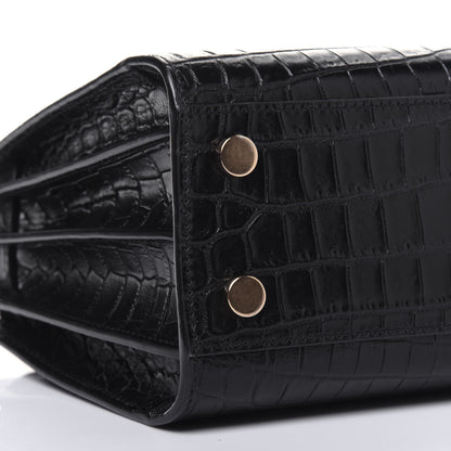 Saint Laurent Calfskin Crocodile Embossed Nano Sac De Jour Black 11 of 15