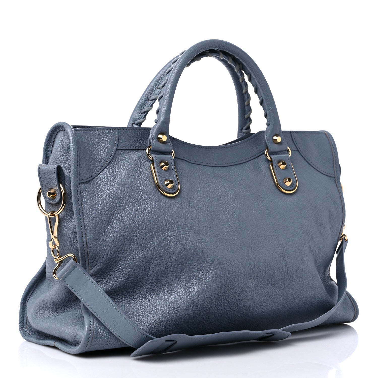 Balenciaga Chevre Gold Metallic Edge Hardware City Bleu Acier 3 of 14