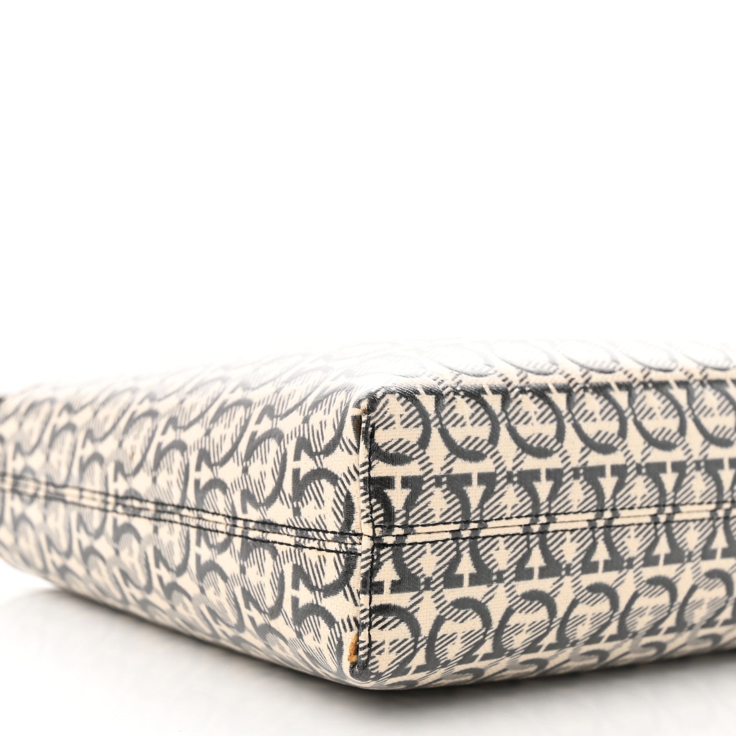 Salvatore Ferragamo Jacquard Trifolio Shoulder Bag Beige Black 9 of 11