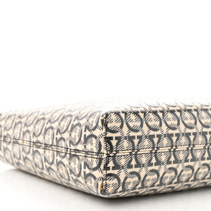 Salvatore Ferragamo Jacquard Trifolio Shoulder Bag Beige Black 9 of 11