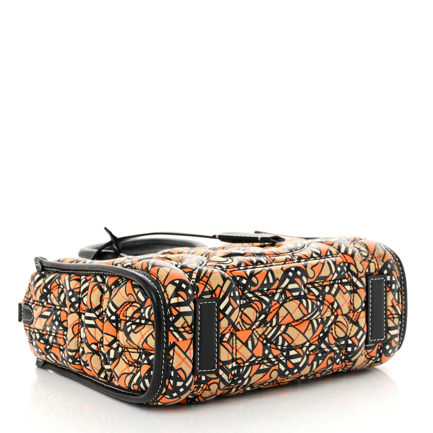 Lambskin Quilted Printed TB Heritage Check Mini Freya Tote Orange