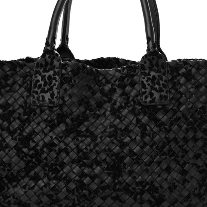 Bottega Veneta Nappa Velours Intrecciato Medium Cabat Black 8 of 10
