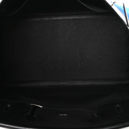 Hermes Toile Box Potamus Birkin 40 Blue Black 5 of 10