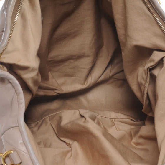 Nappa Leather Large Patchwork Tote Beige