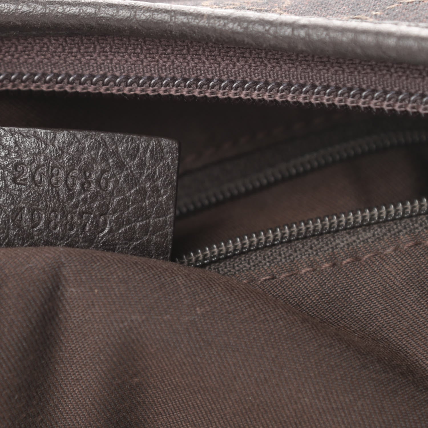 Gucci Denim Monogram Abbey D Ring Hobo Brown 7 of 13
