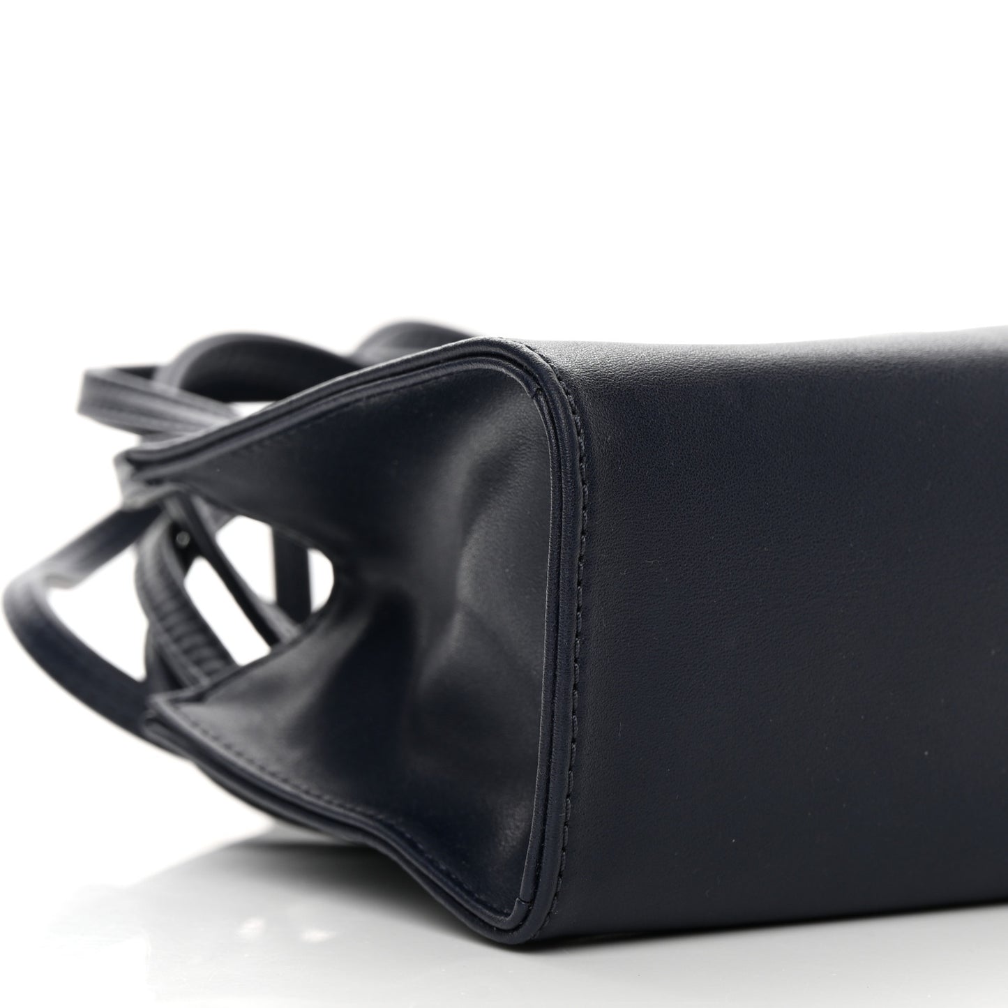 Vegan Leather Small Shopping Bag Navy