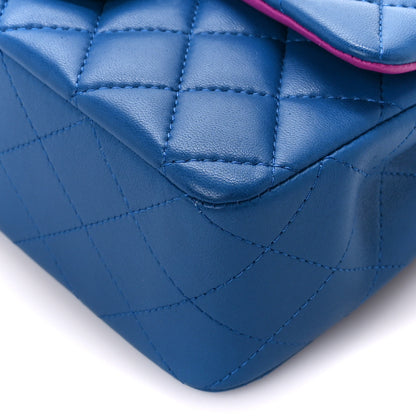 Chanel Lambskin Quilted Mini Rectangular Flap Blue Purple 11 of 13