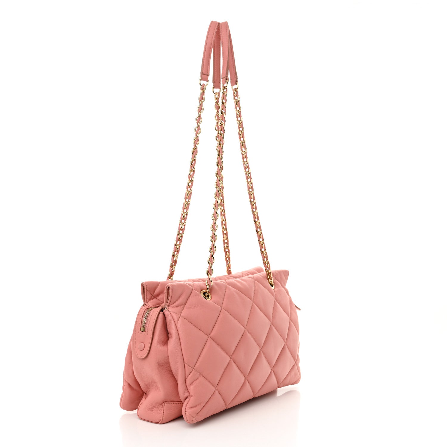 Salvatore Ferragamo Nappa Quilted Medium Ginette Shoulder Bag Pink 3 of 12