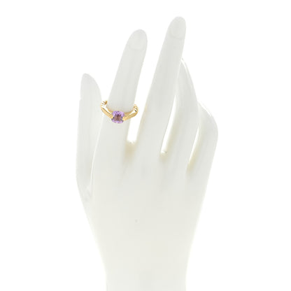 David Yurman 18K Yellow Gold Amethyst Half Bezel Ring 52 6 2 of 4