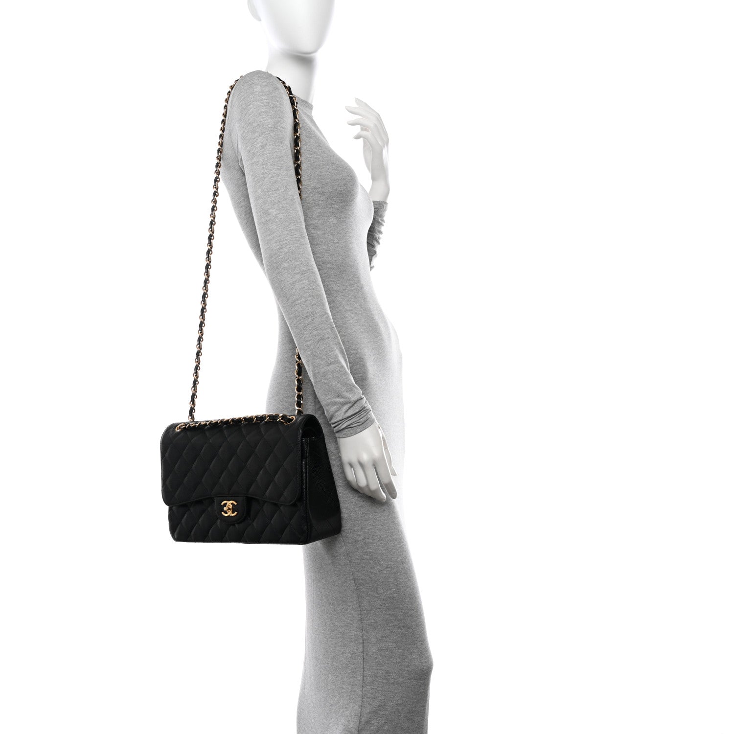 Chanel Caviar Quilted Jumbo Double Flap Black 2 of 11