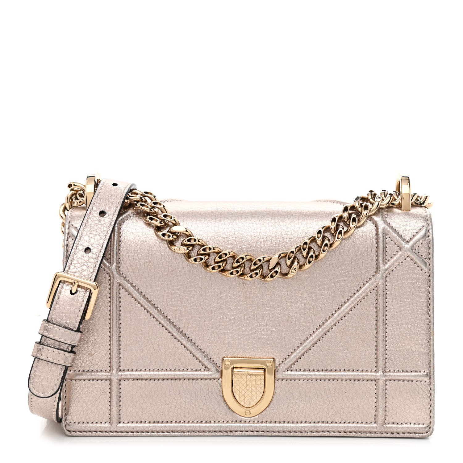 Christian Dior Metallic Grained Calfskin Small Diorama Flap Bag Copper 1 of 13