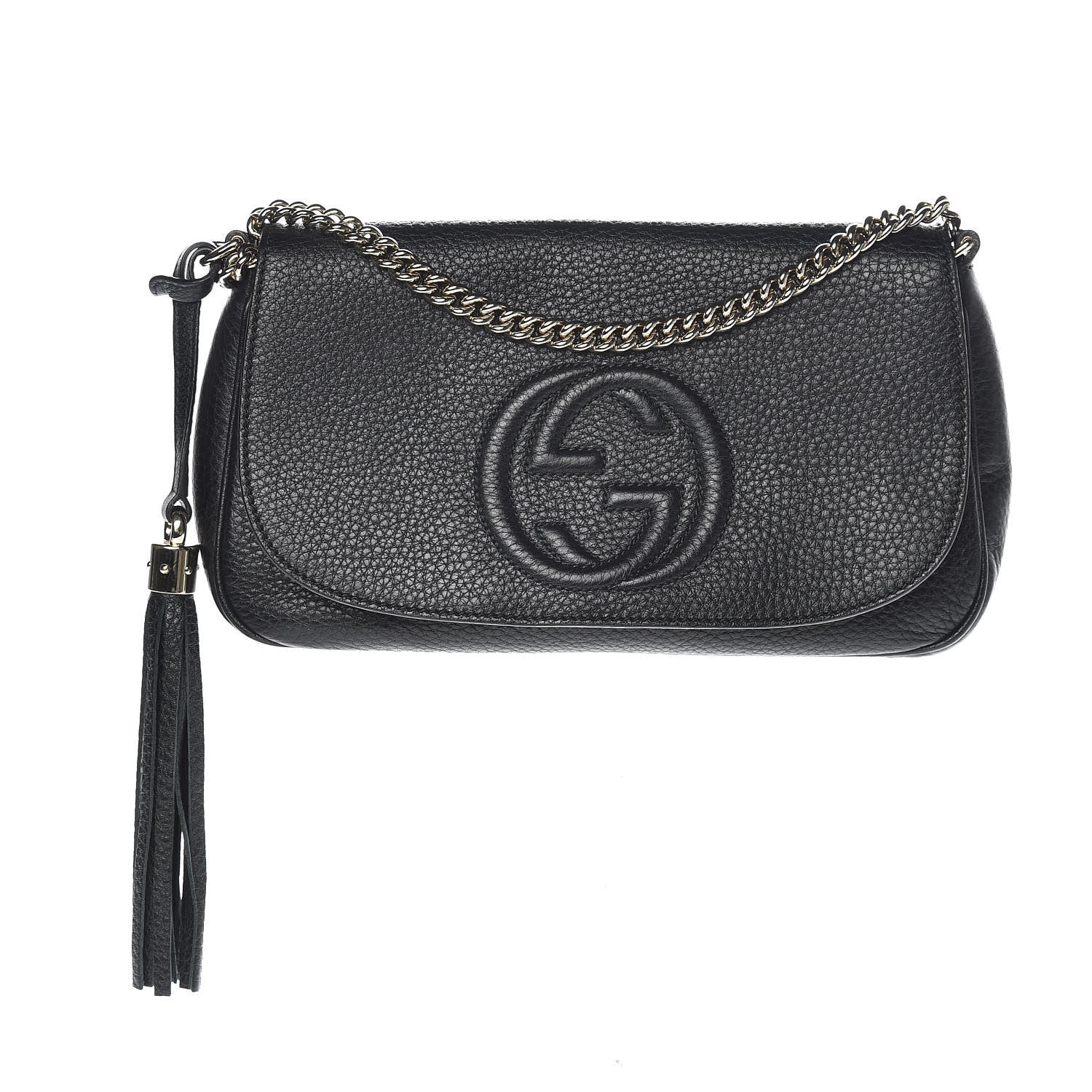 Gucci Pebbled Calfskin Medium Soho Flap Crossbody Black 1 of 10