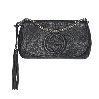 Gucci Pebbled Calfskin Medium Soho Flap Crossbody Black 1 of 10