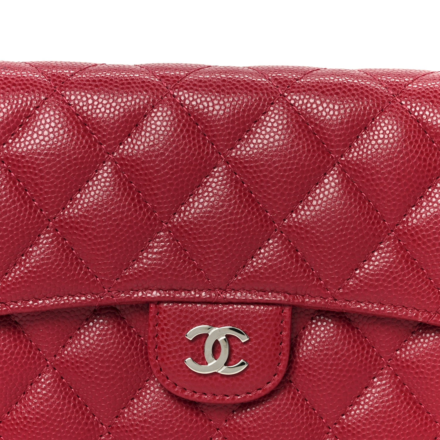 Chanel Caviar Quilted Medium Flap Wallet Red 9 of 9
