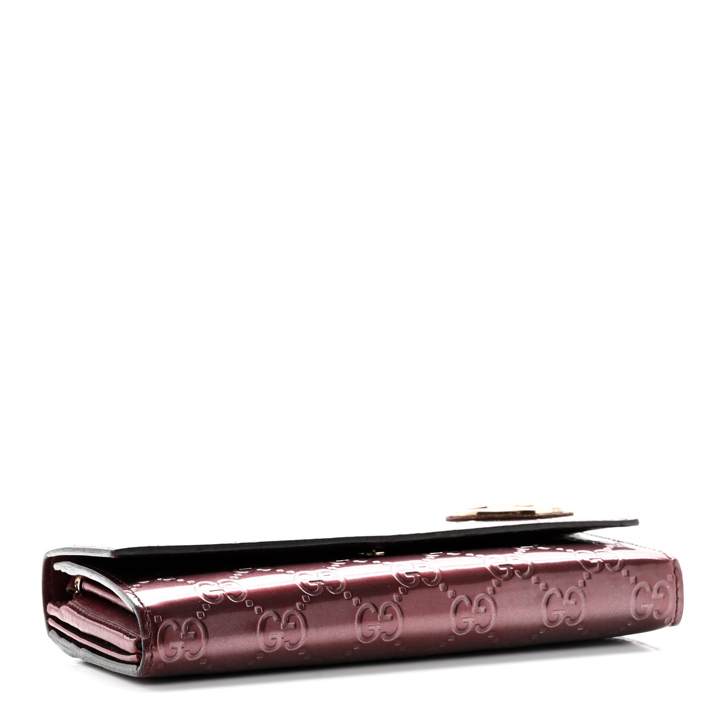 Shine Guccissima Lovely Heart Continental Wallet Scarlatto