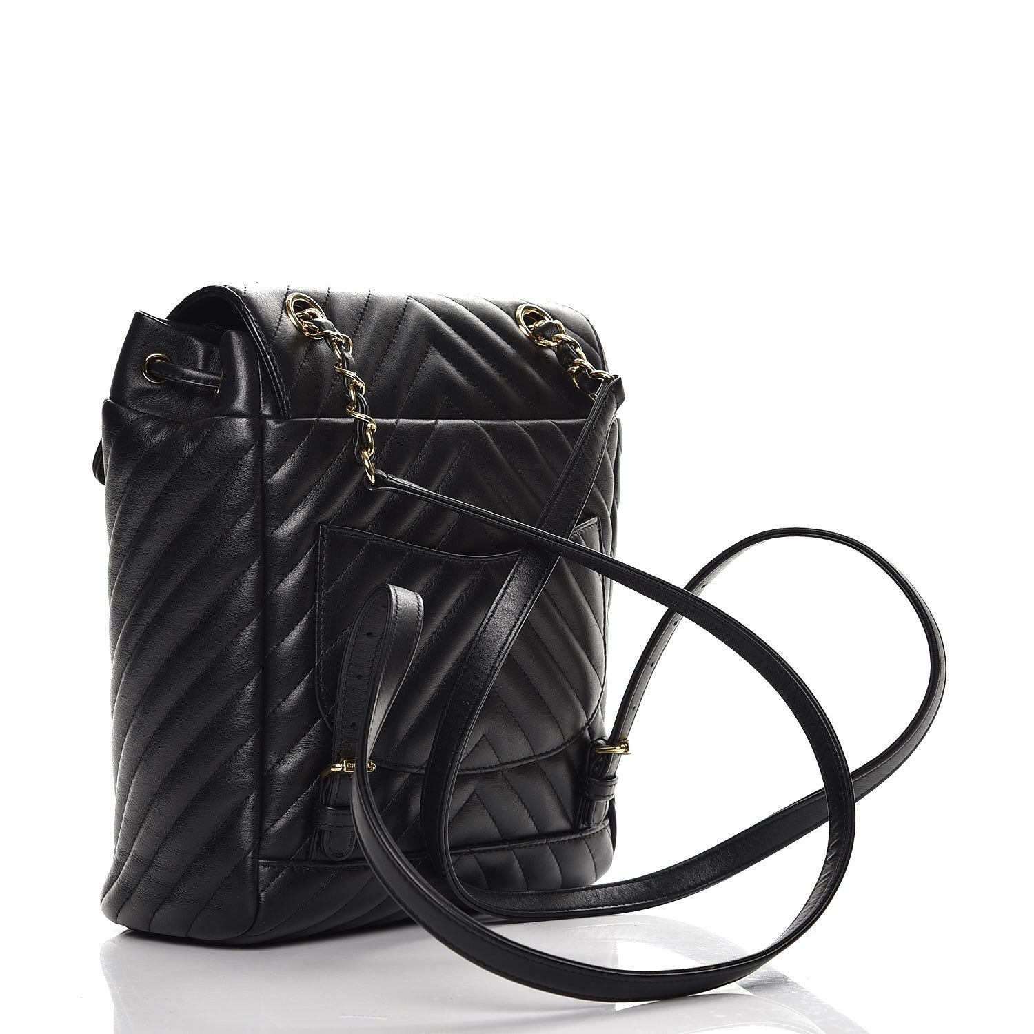 Chanel Calfskin Chevron Quilted Small Urban Spirit Backpack Black 3 of 8