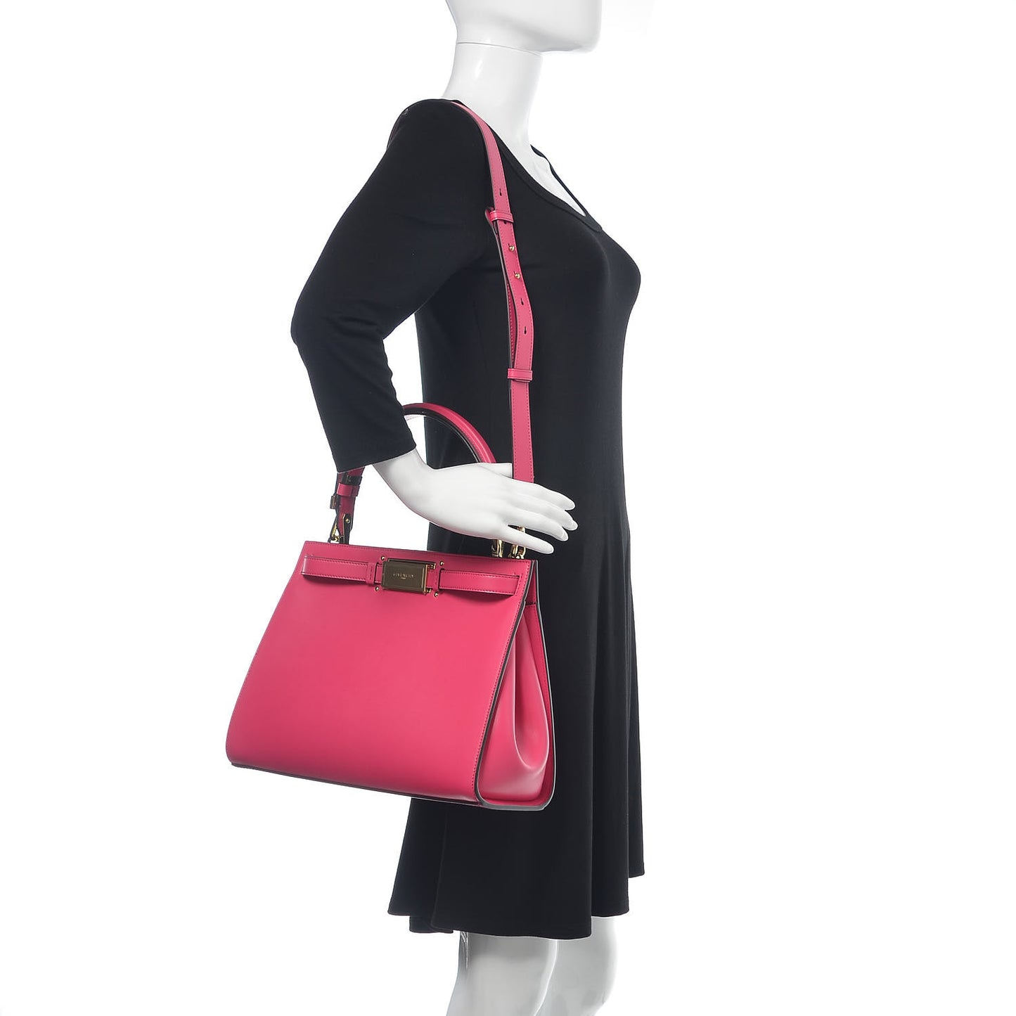 Calfskin Medium Bespoke Shoulder Bag Fuchsia